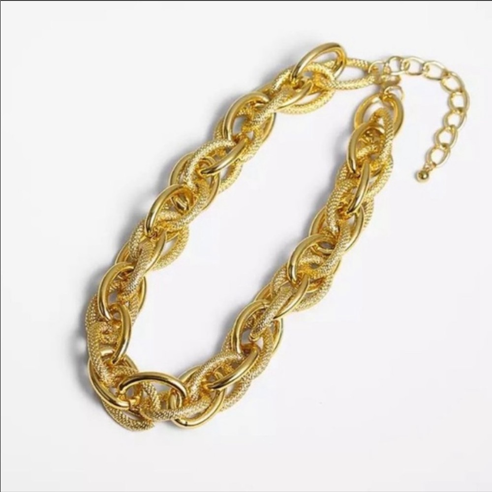New 18k Gold Choker Cuban Chunky Chain Necklace - Picture 7 of 8